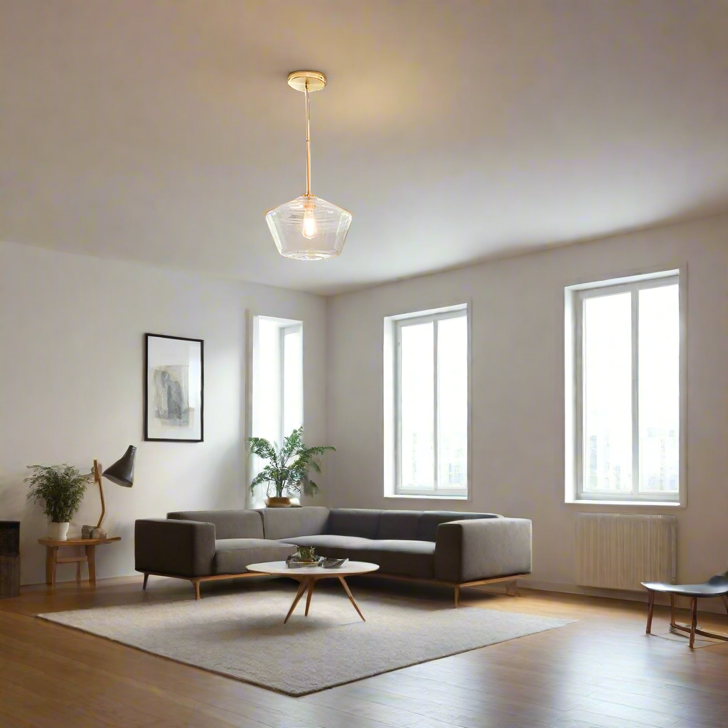 LumaGlow - Elegant Pendant Light made of Clear Glass with Brass Finish