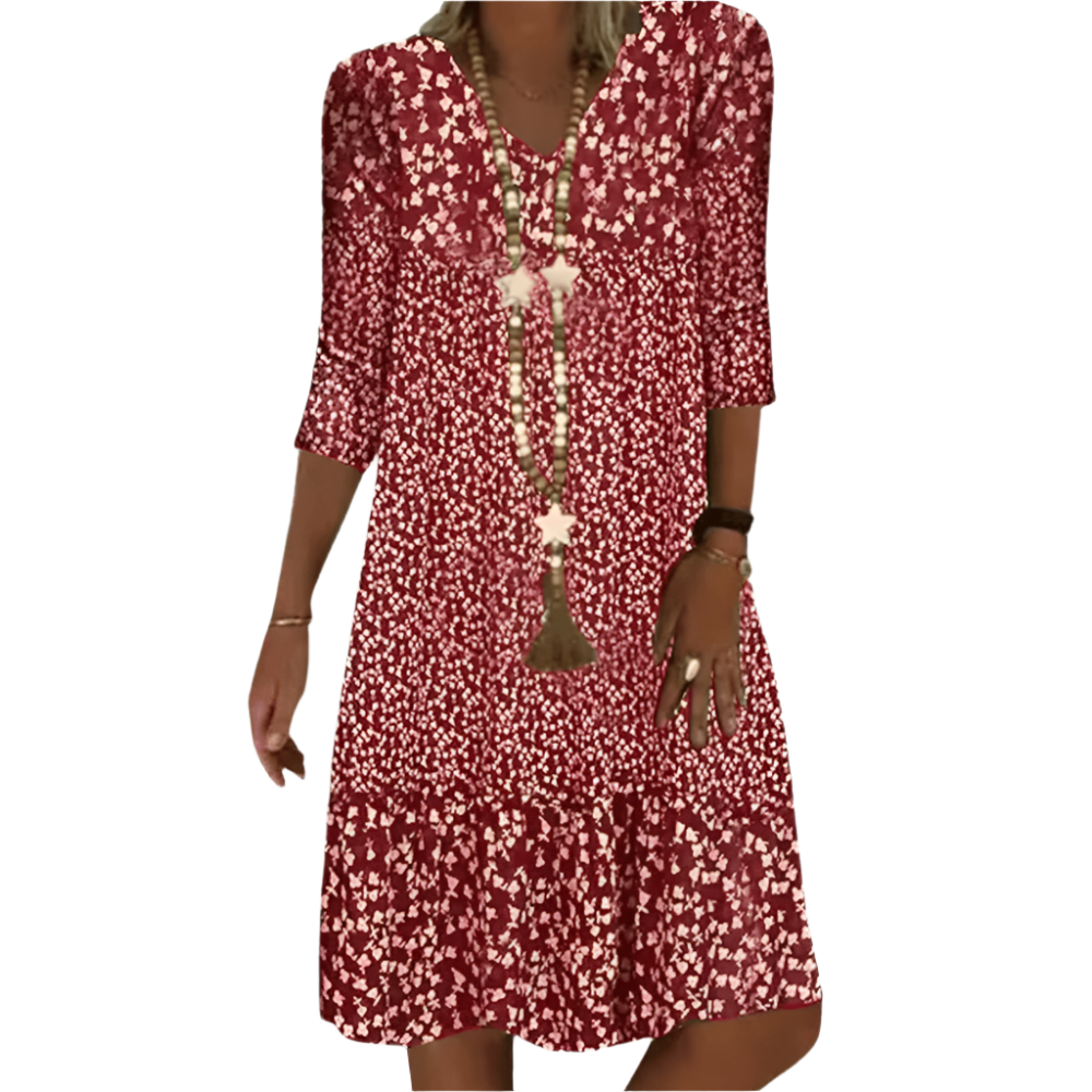 Katrina - Elegant midi dress with V-neck