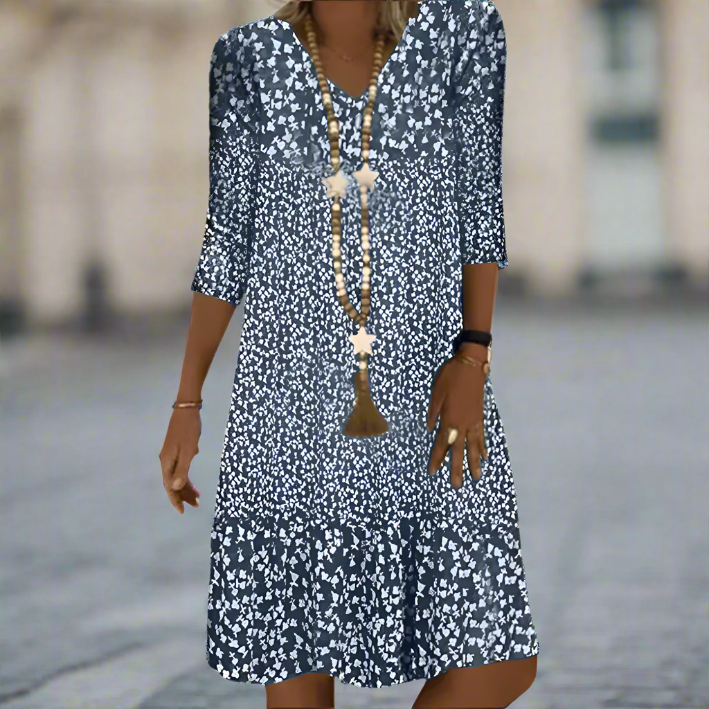 Katrina - Elegant midi dress with V-neck