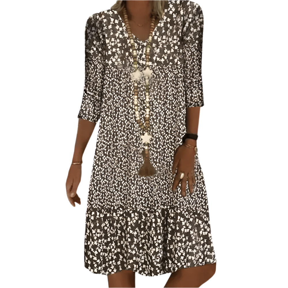 Katrina - Elegant midi dress with V-neck