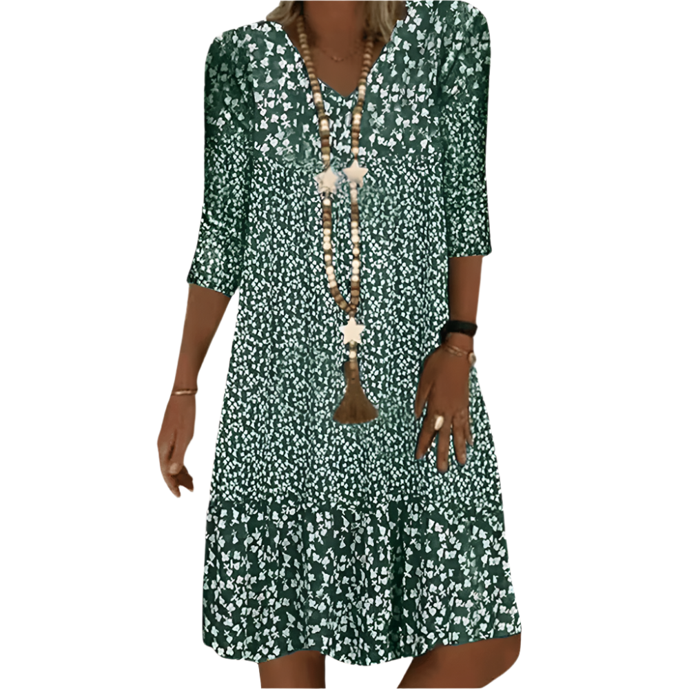 Katrina - Elegant midi dress with V-neck