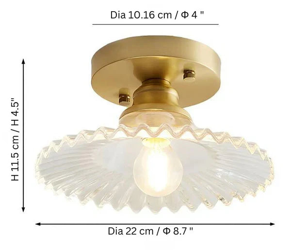 FloraGlow - Ribbed Petal Ceiling Lamp