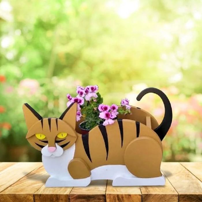 Flora DIY cat-shaped vase plants