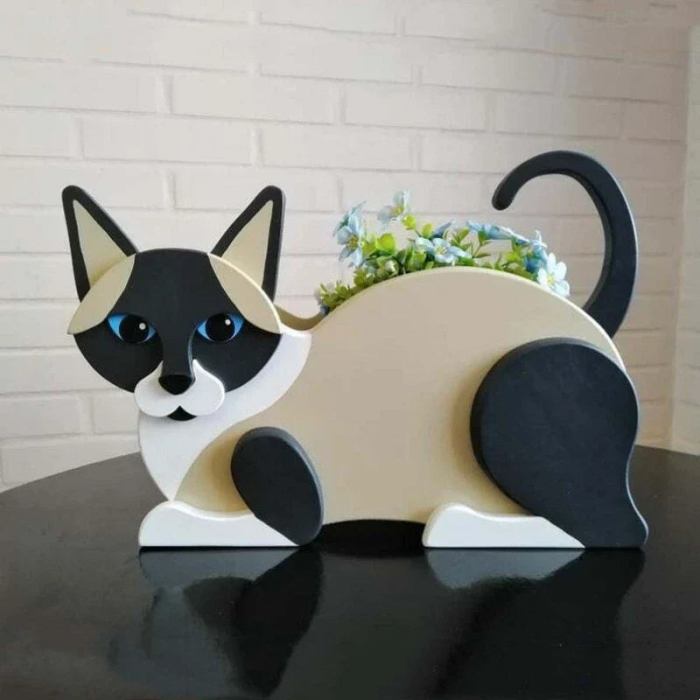 Flora DIY cat-shaped vase plants