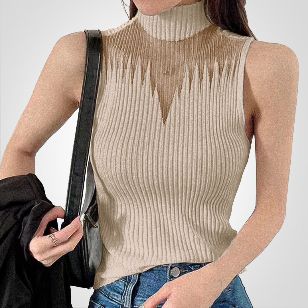 Elegance | Transparent Knitted Crop Top with Neck Holder