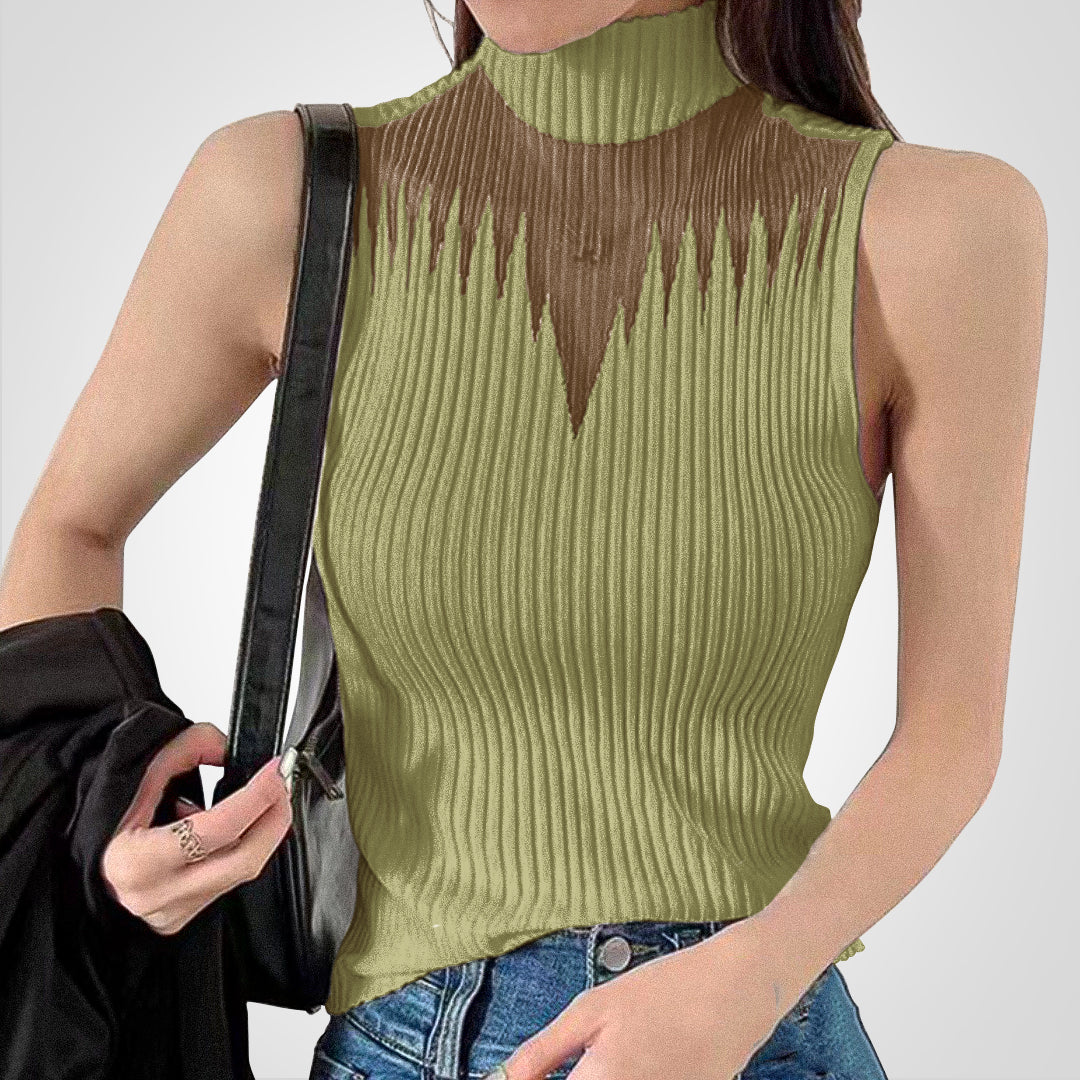 Elegance | Transparent Knitted Crop Top with Neck Holder