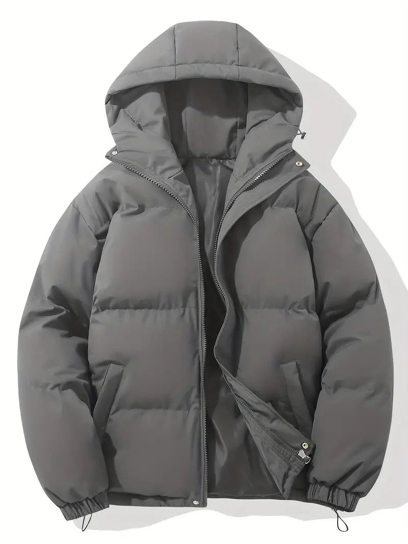 Harold relaxed jacket with hood and zipper