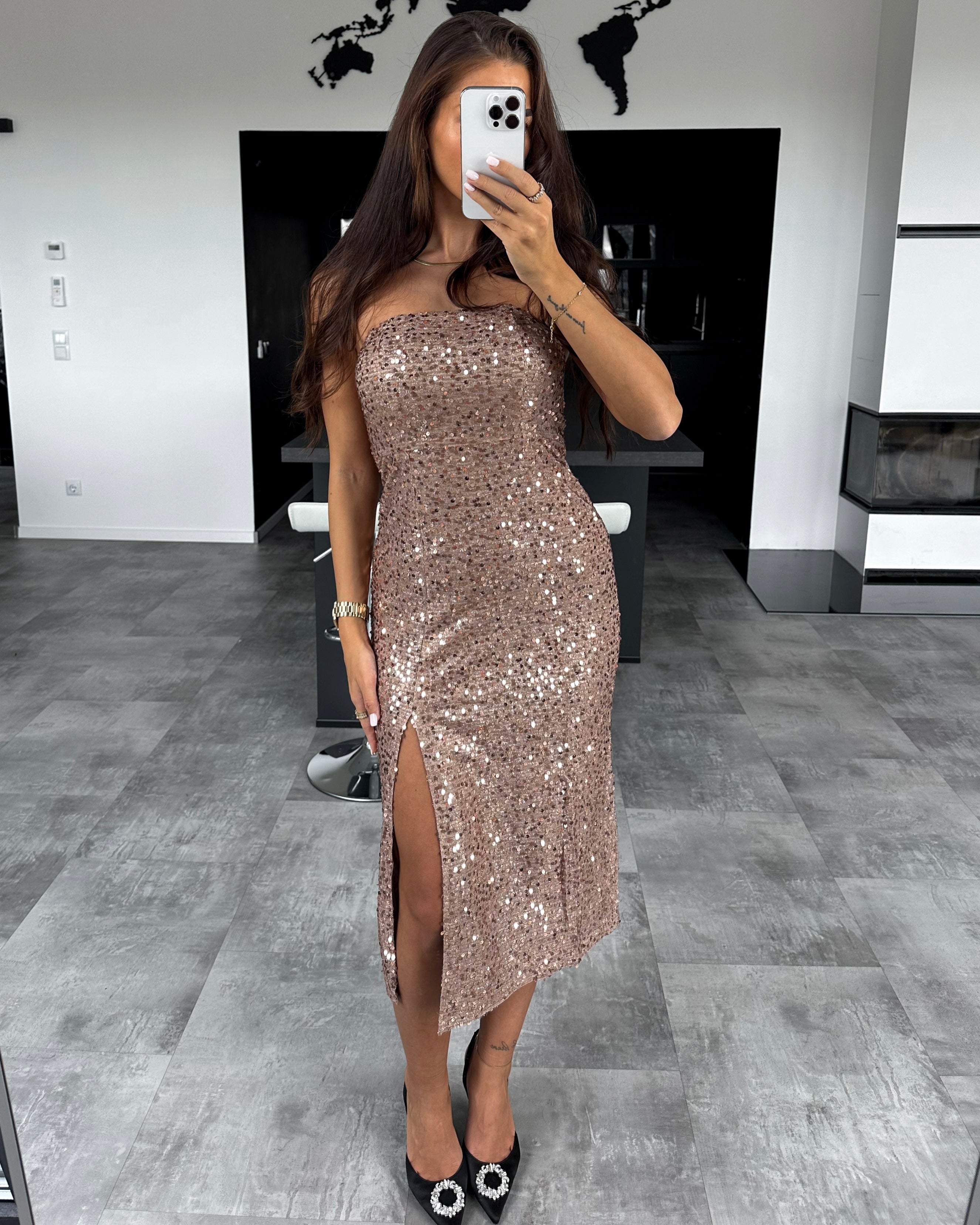 Liva - Champagne Sequin Dress