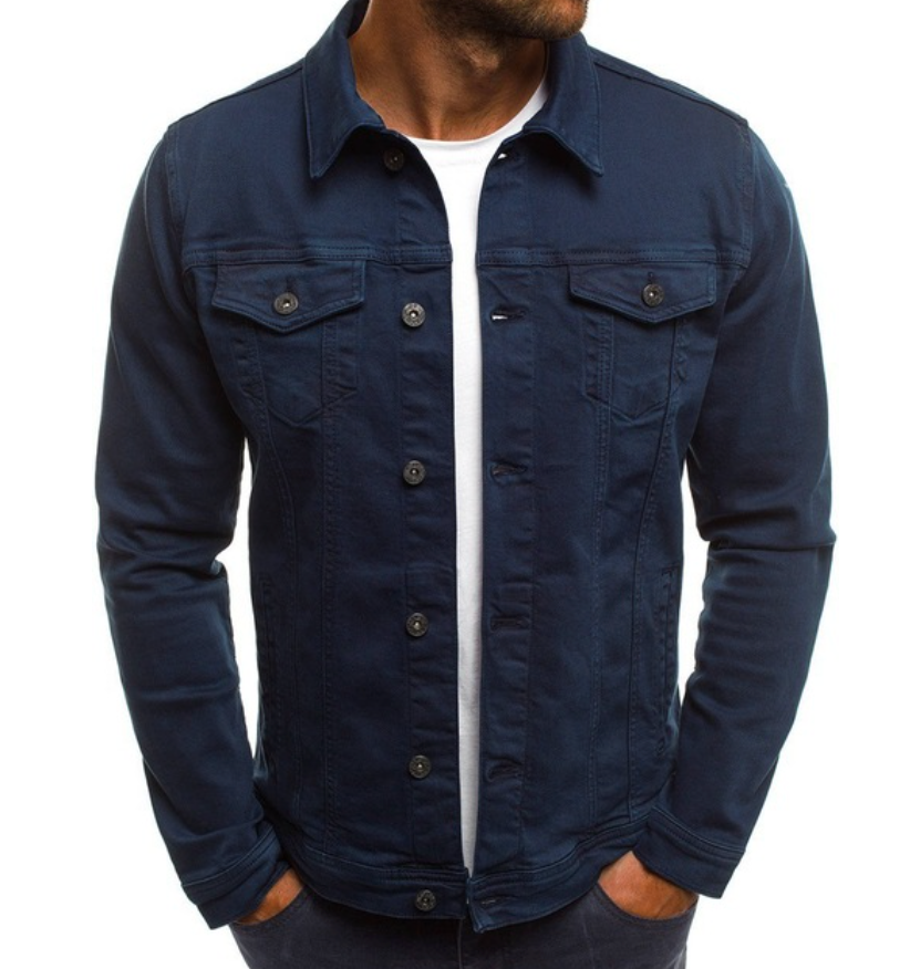 Adam - Button-down Denim Jacket with Pockets