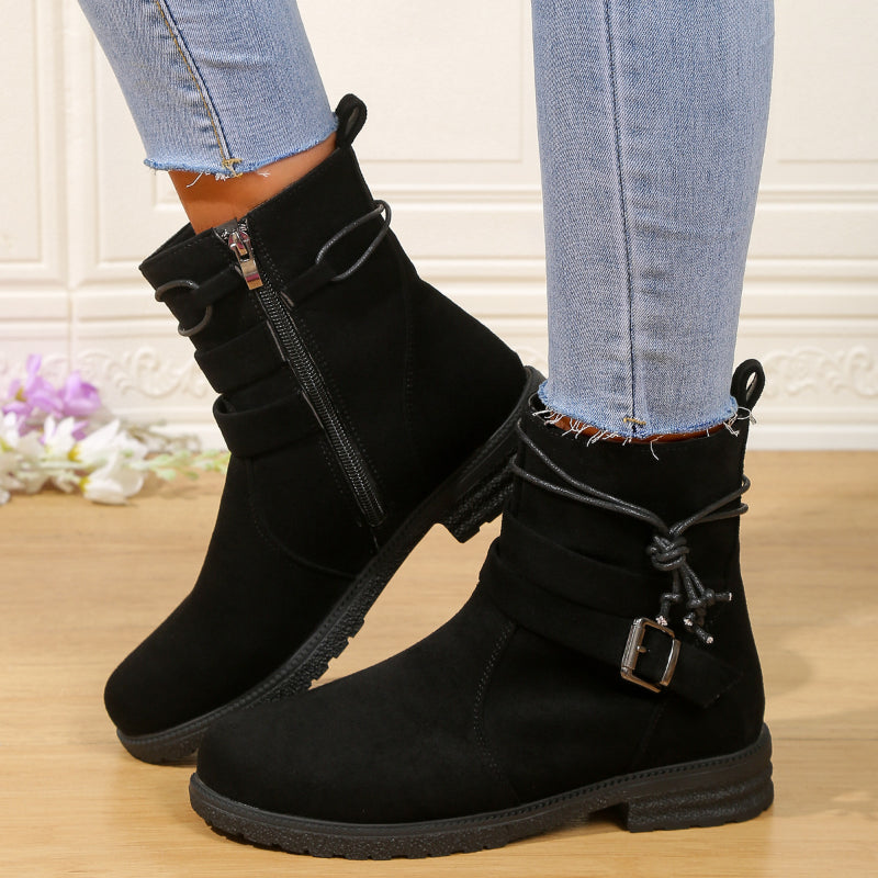 StrideBold | Fashion belt zipper buckle Women's Boots