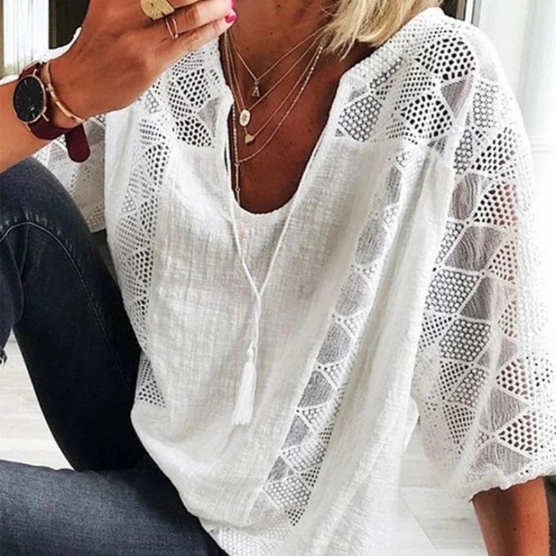 Olivia Lace V-Neck Blouse