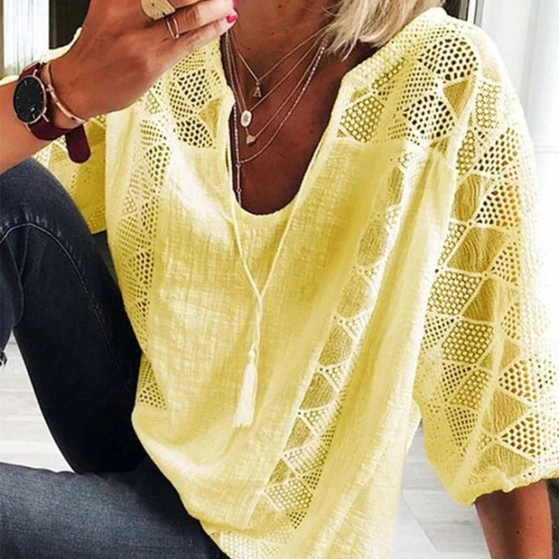 Olivia Lace V-Neck Blouse