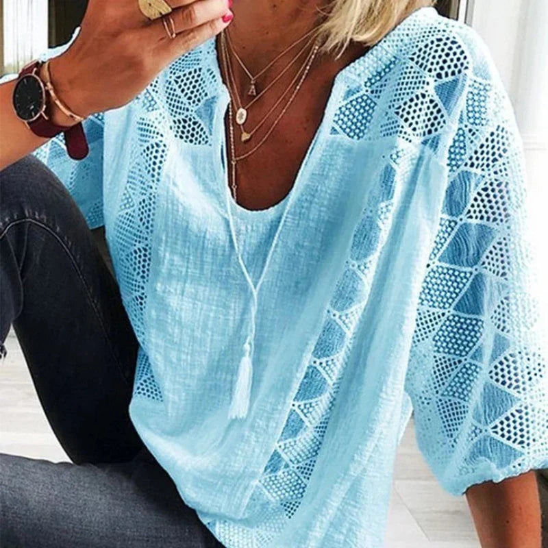 Olivia Lace V-Neck Blouse