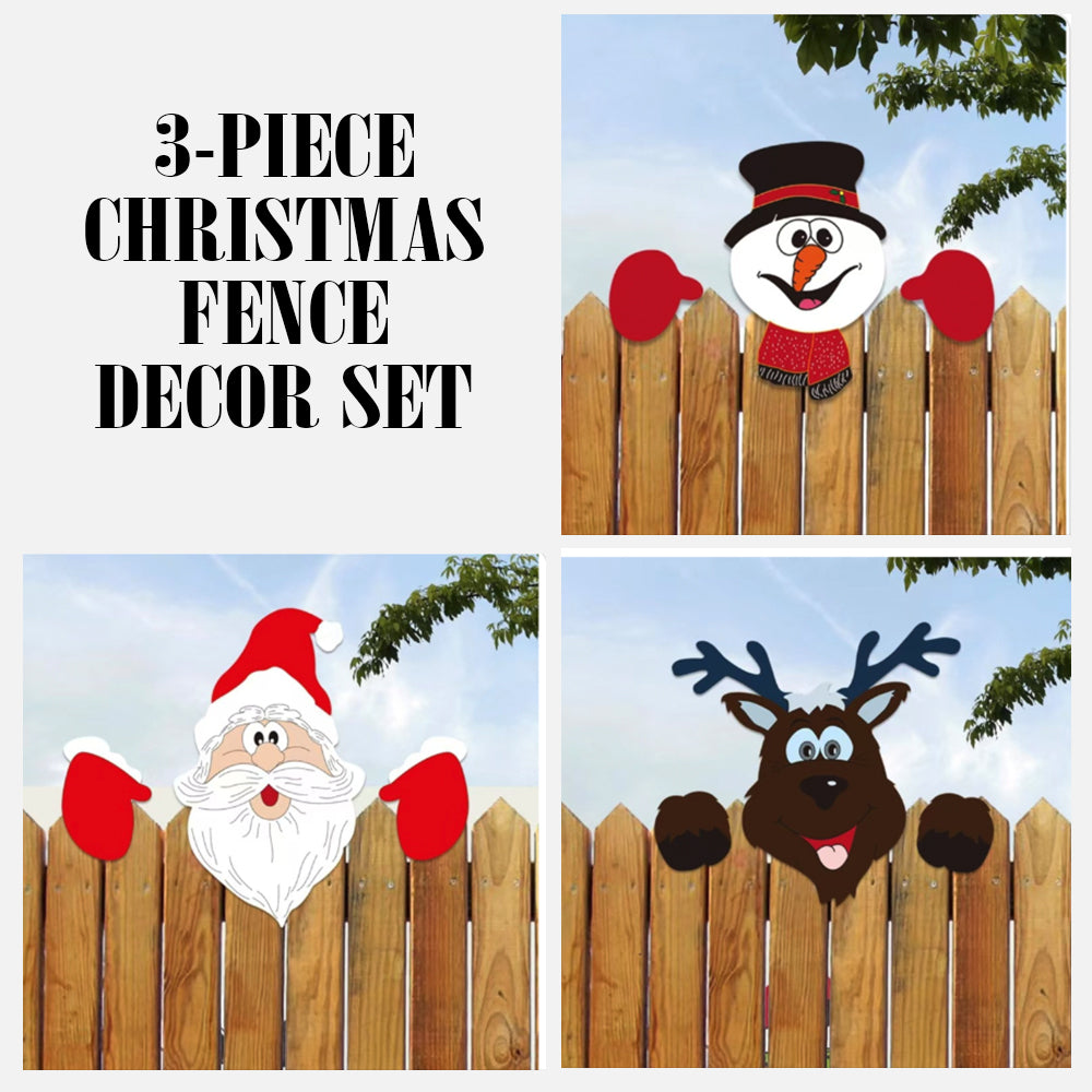 Festive | 3-Piece Christmas Fence Decor Set