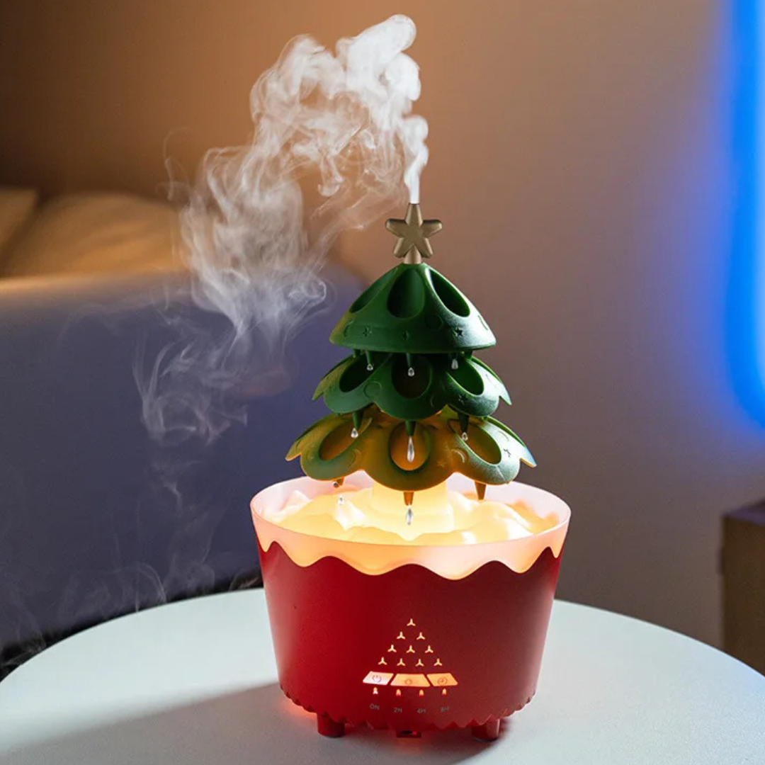 EverGlow - Festive Wooden Aromatherapy LED Lamp with Remote Control