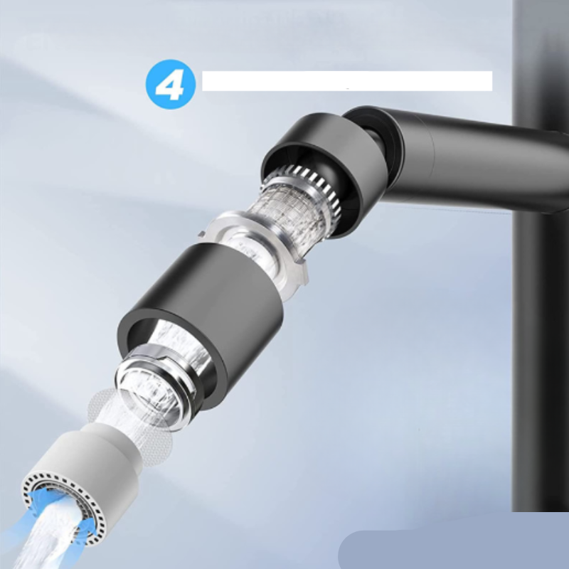 FlexSpray 360° Rotating Faucet Spray Head with Adjustable Water Flow