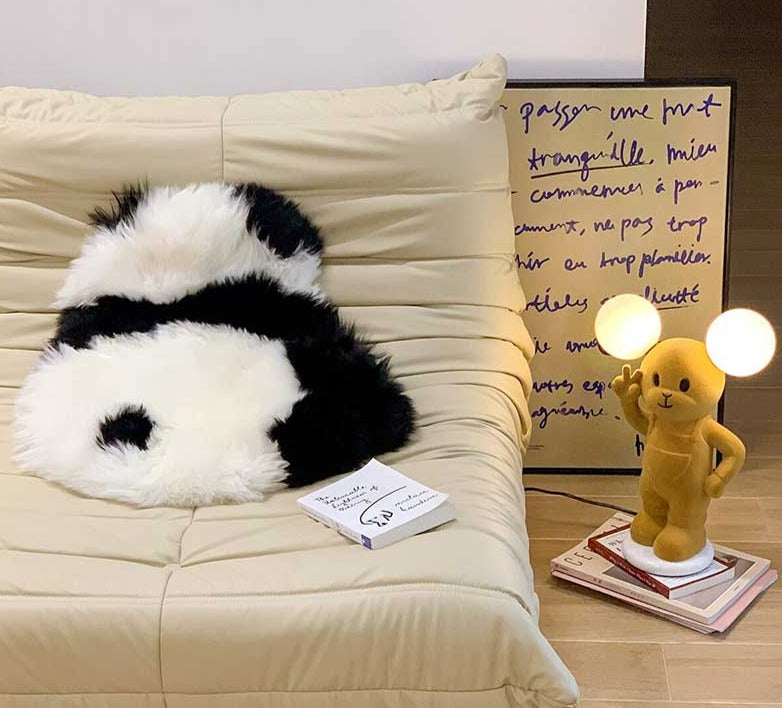 PandaFluff - Charming Plush Mat for a Cozy, Playful Touch