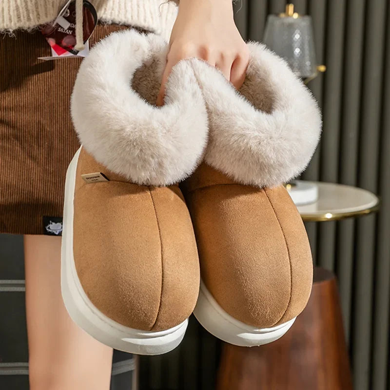 VeluLux | Winter suede-look Shoes with Faux fur Trim