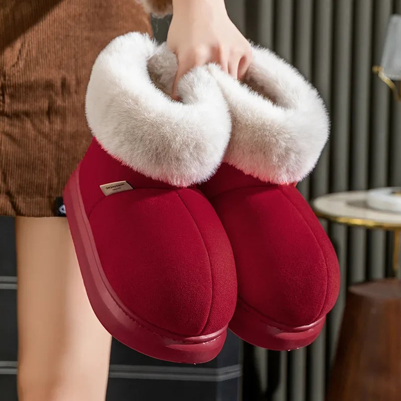 VeluLux | Winter suede-look Shoes with Faux fur Trim