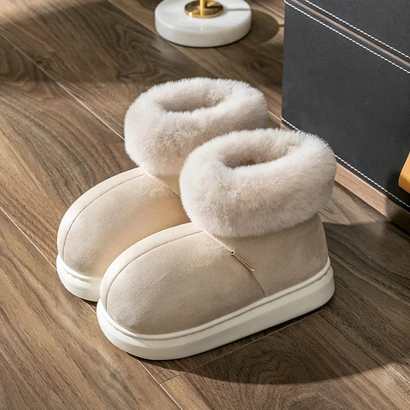 VeluLux | Winter suede-look Shoes with Faux fur Trim