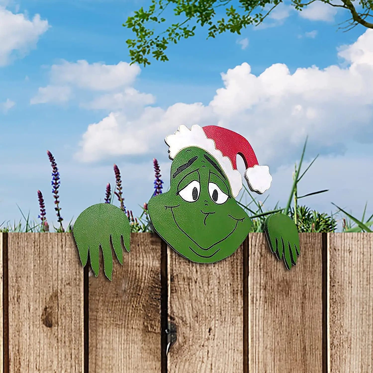 Santa Fence Peeps Christmas Decoration