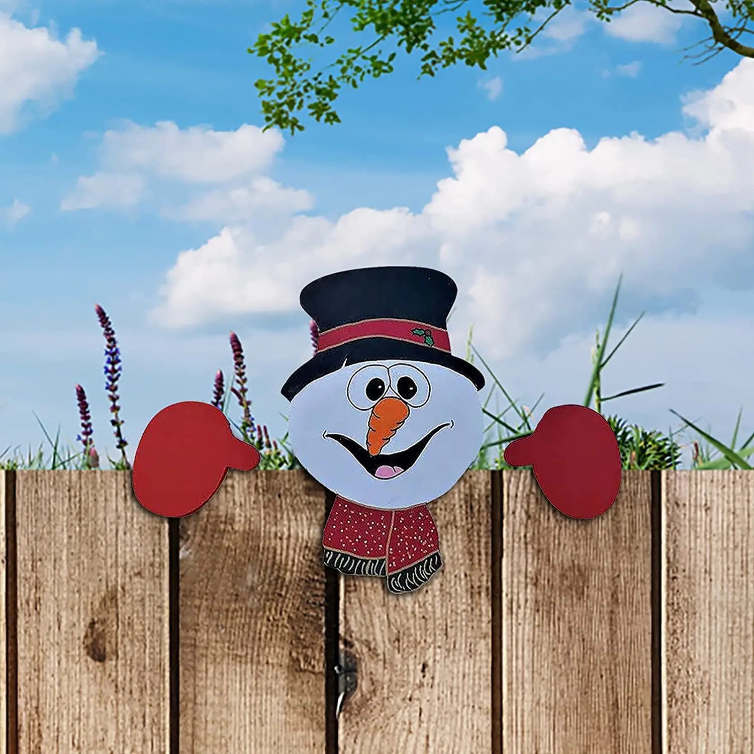 Santa Fence Peeps Christmas Decoration