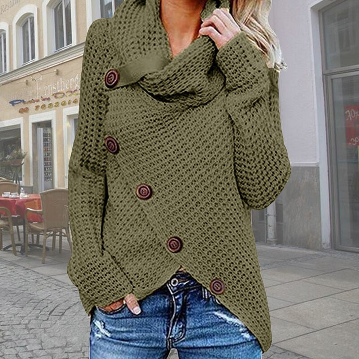 Lotte - Warm Roll-neck Sweater with Buttons