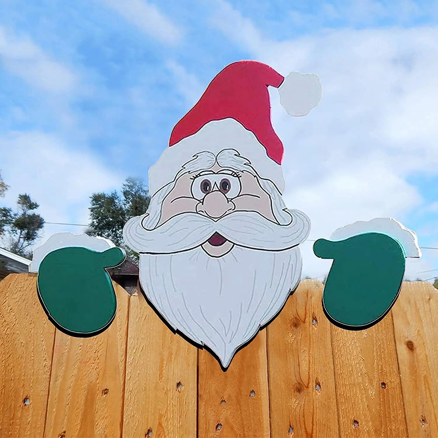 Santa Fence Peeps Christmas Decoration