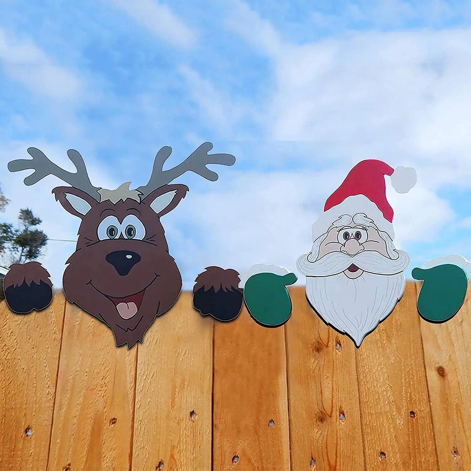 Santa Fence Peeps Christmas Decoration