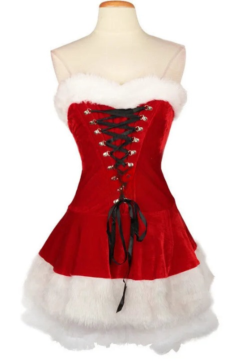 Red Velvet Holiday Dress Santa Claus Halloween Costume