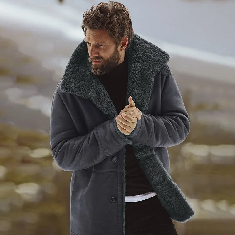 Elias - Warm fleece-lined jacket with lapels and buttons