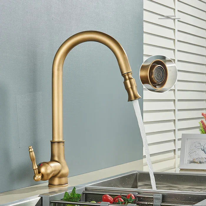 Kitchen Faucet in Antique Brass