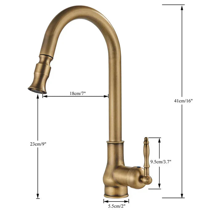 Kitchen Faucet in Antique Brass