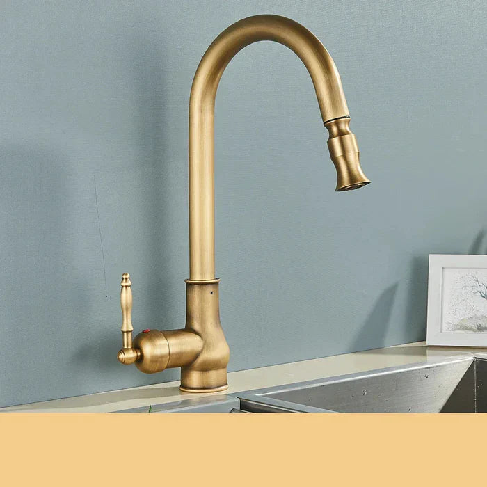 Kitchen Faucet in Antique Brass