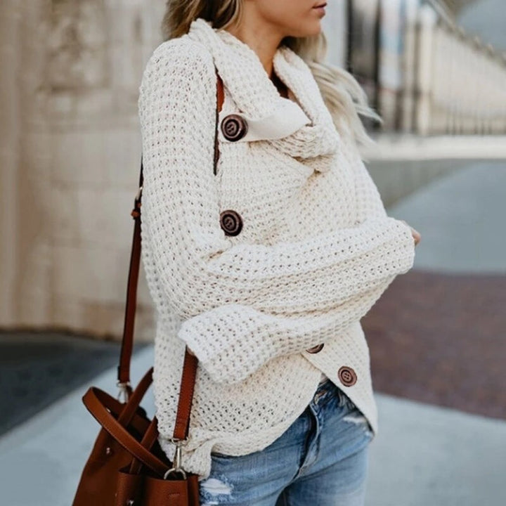 Lotte - Warm Roll-neck Sweater with Buttons