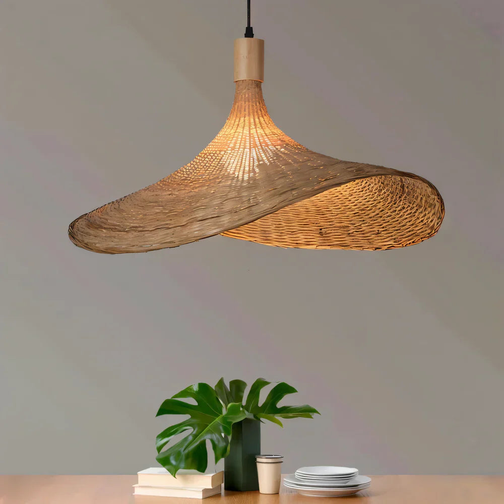 BambWicker Woven Pendant Lamp – Effortless Warmth and Style