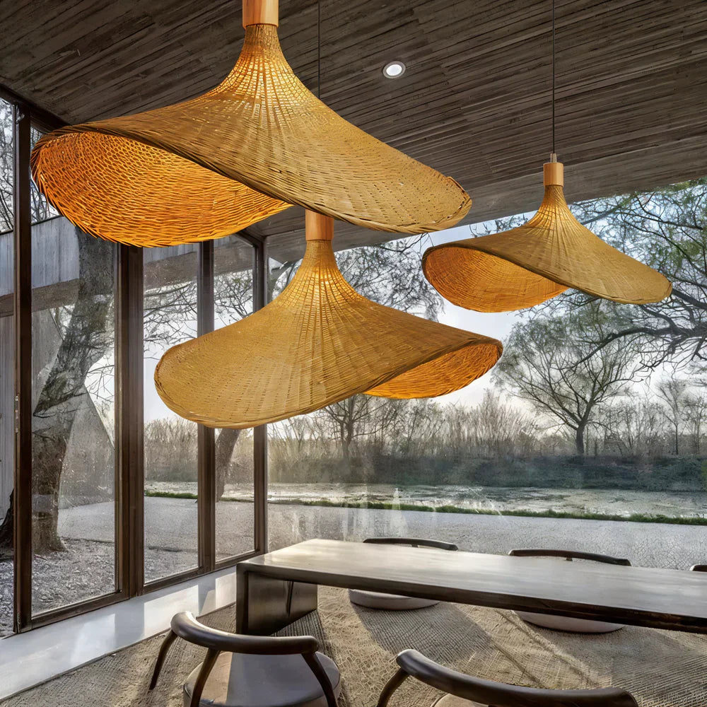 BambWicker Woven Pendant Lamp – Effortless Warmth and Style