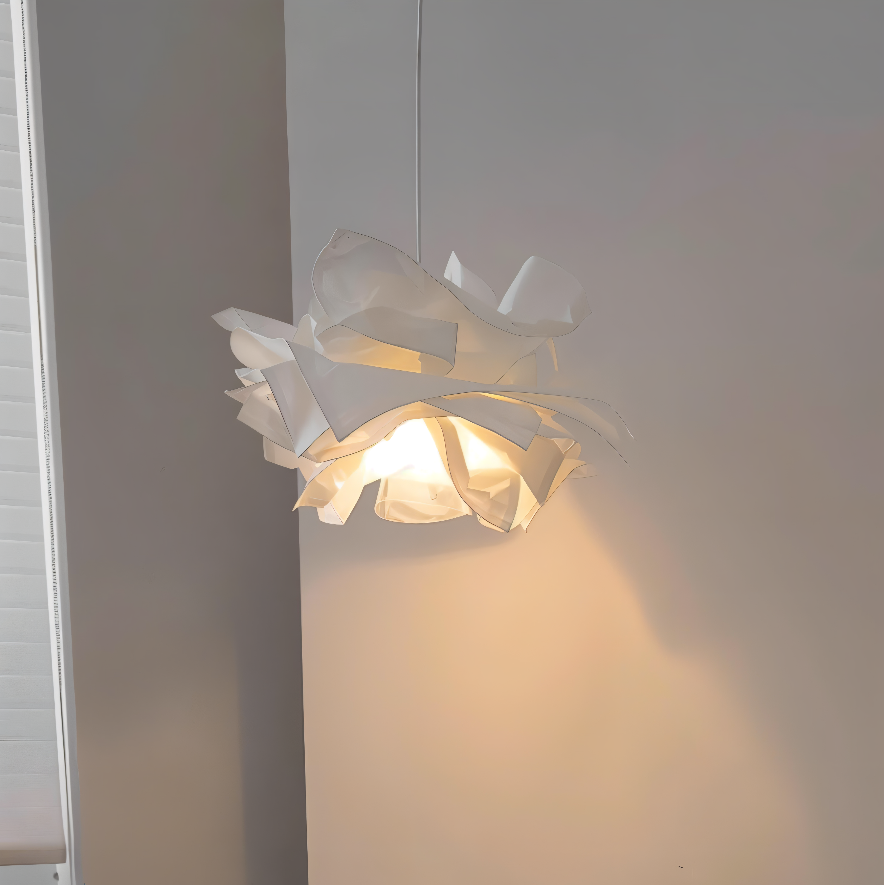ShadeGlow Customizable Pendant Lamp with Sculpted Paper Shade Design