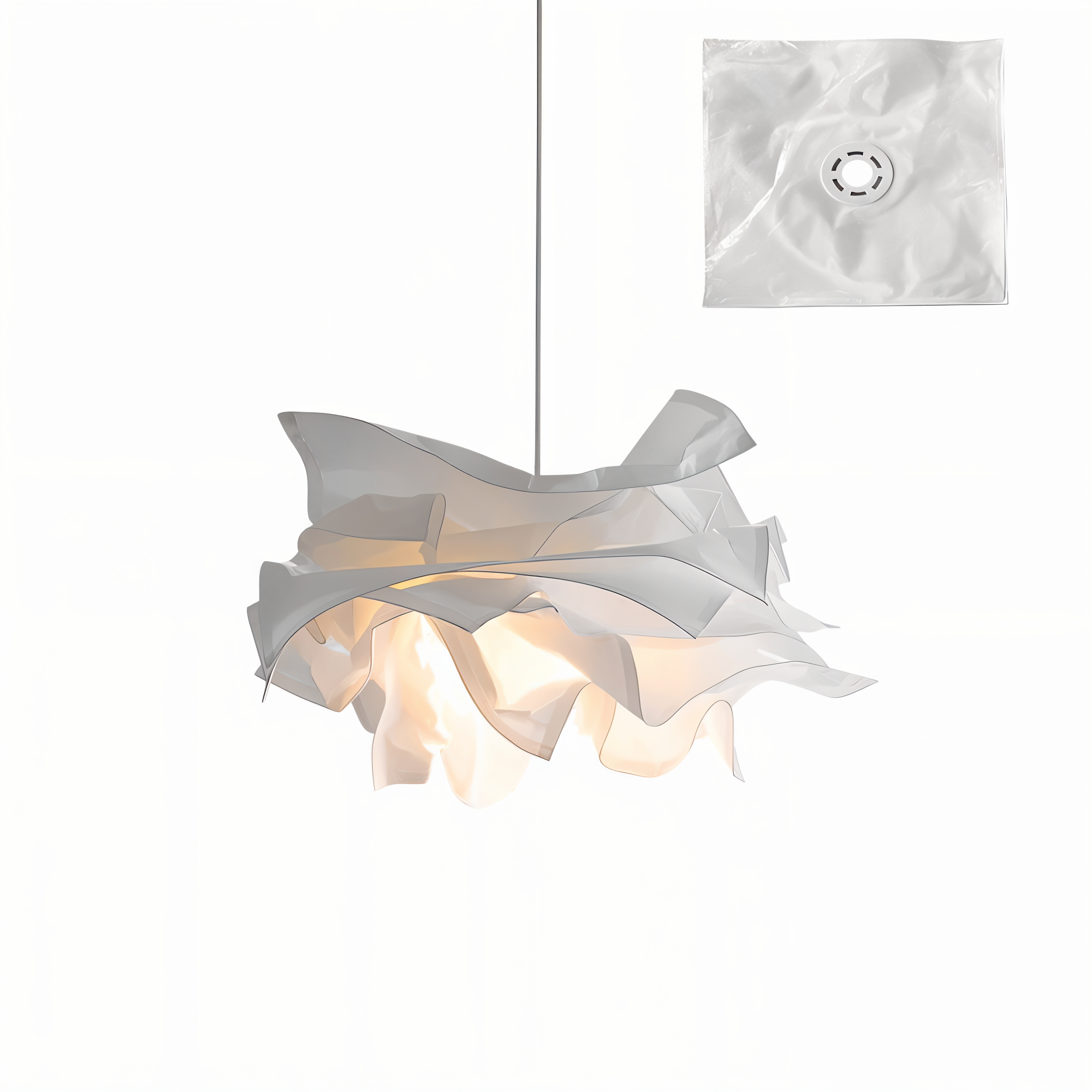 ShadeGlow Customizable Pendant Lamp with Sculpted Paper Shade Design