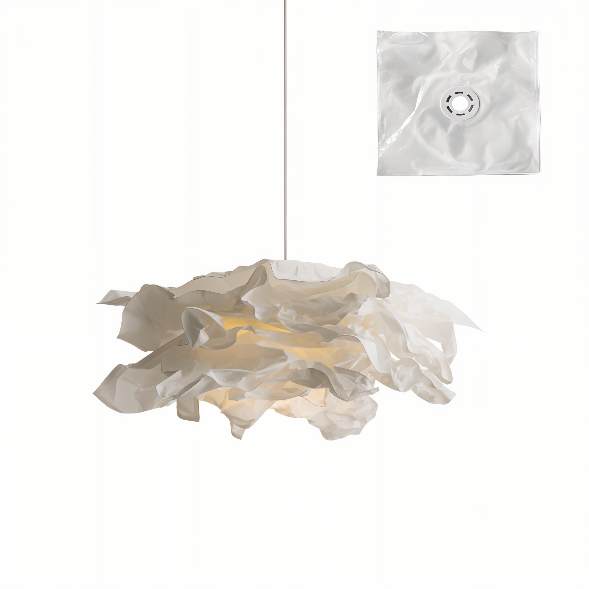 ShadeGlow Customizable Pendant Lamp with Sculpted Paper Shade Design
