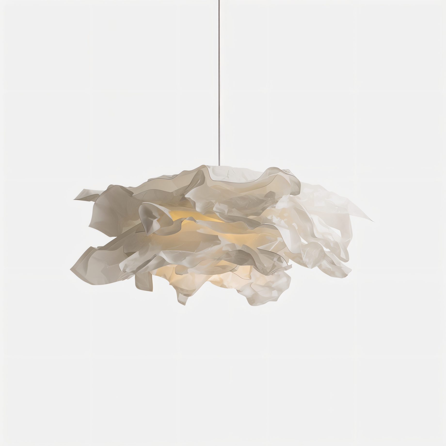 ShadeGlow Customizable Pendant Lamp with Sculpted Paper Shade Design