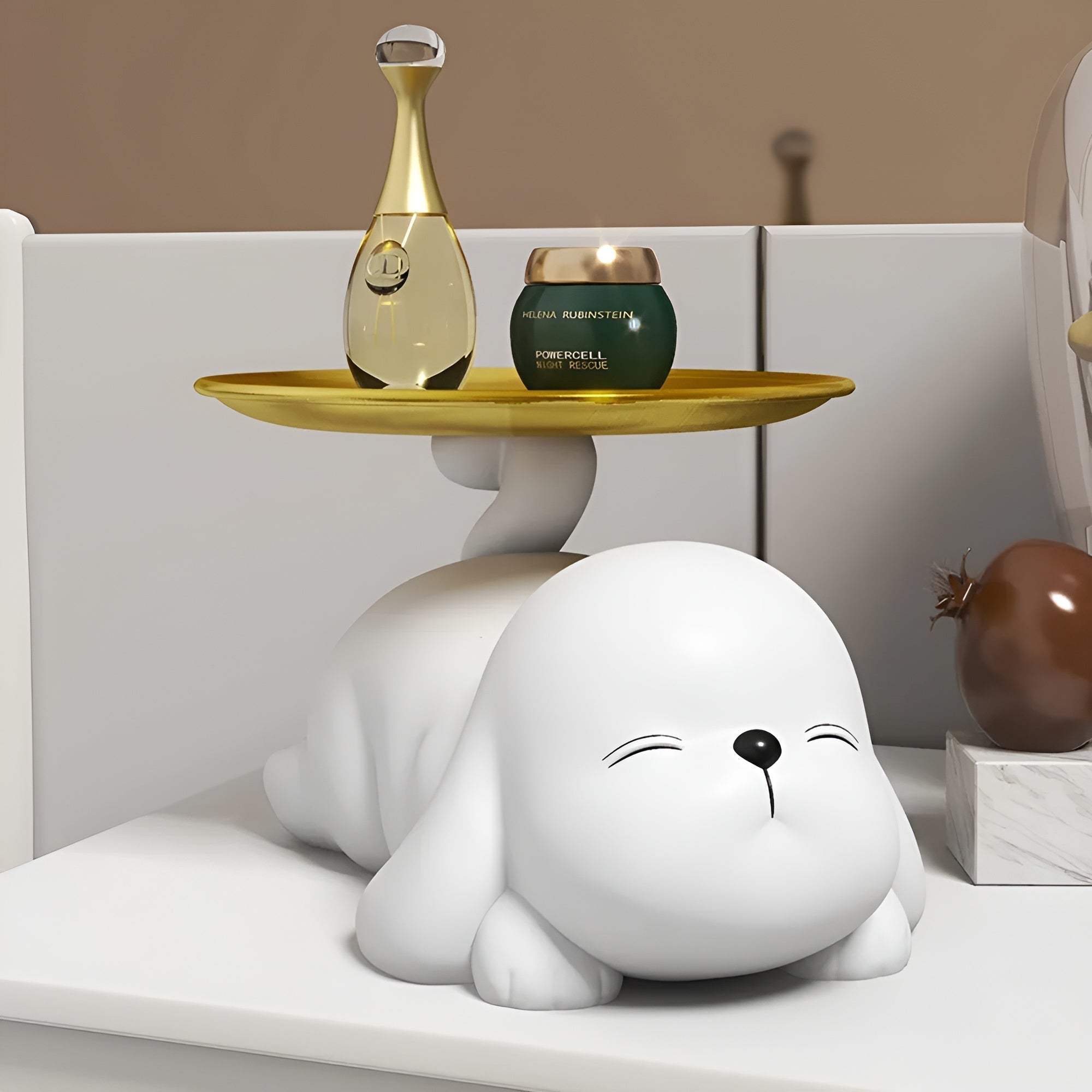 Decorative Dog Bowl Holder Tray