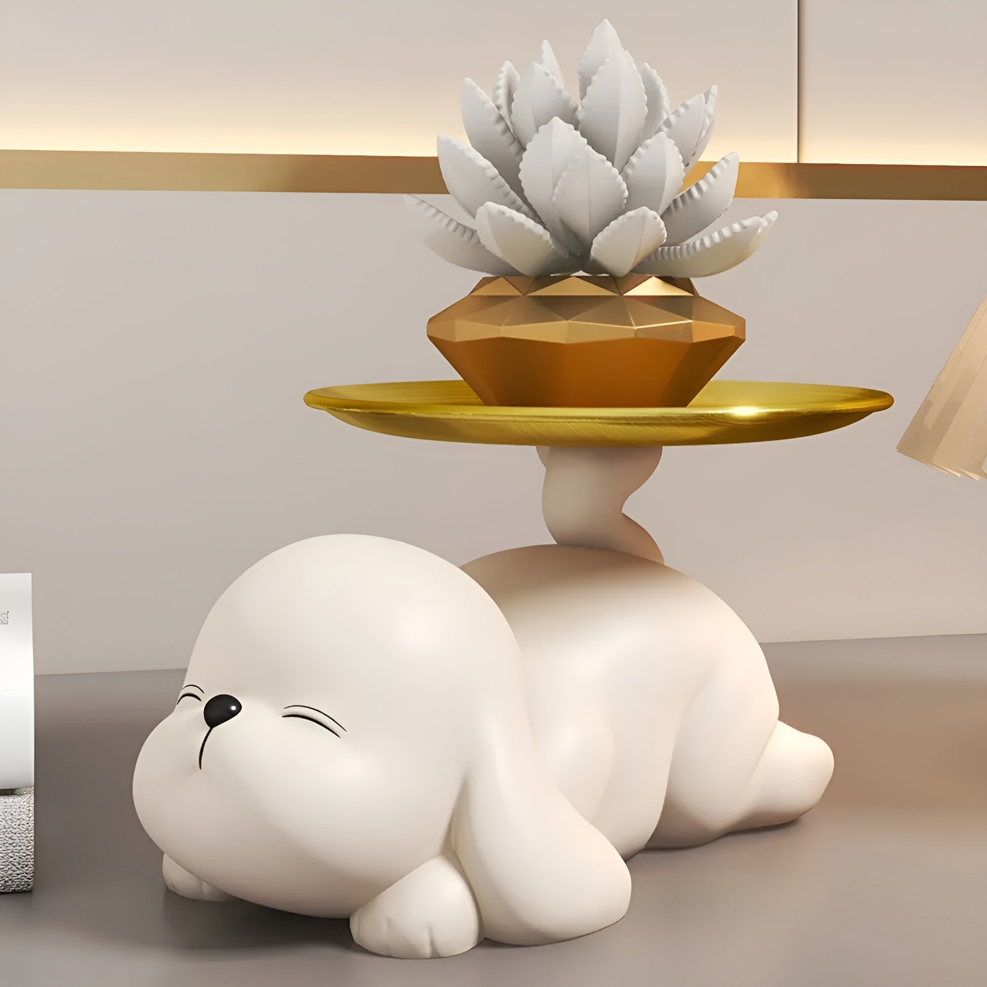 Decorative Dog Bowl Holder Tray