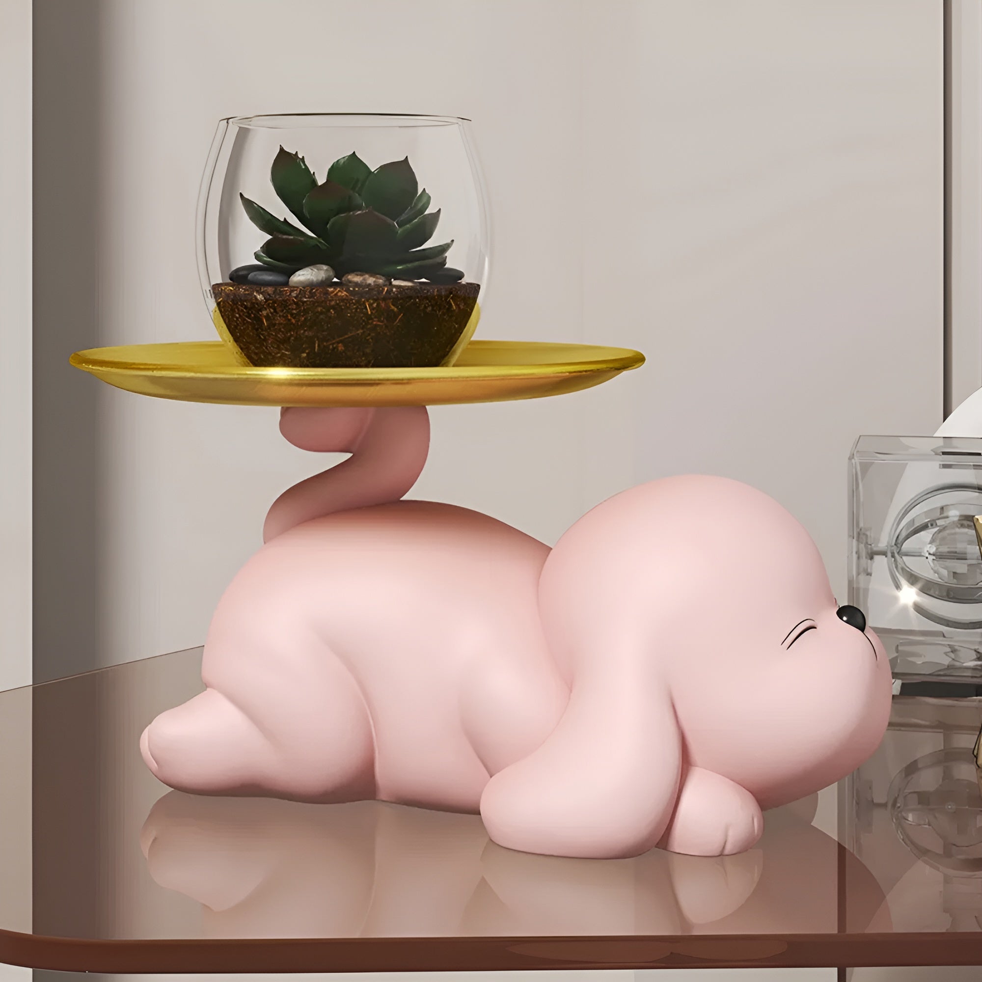 Decorative Dog Bowl Holder Tray