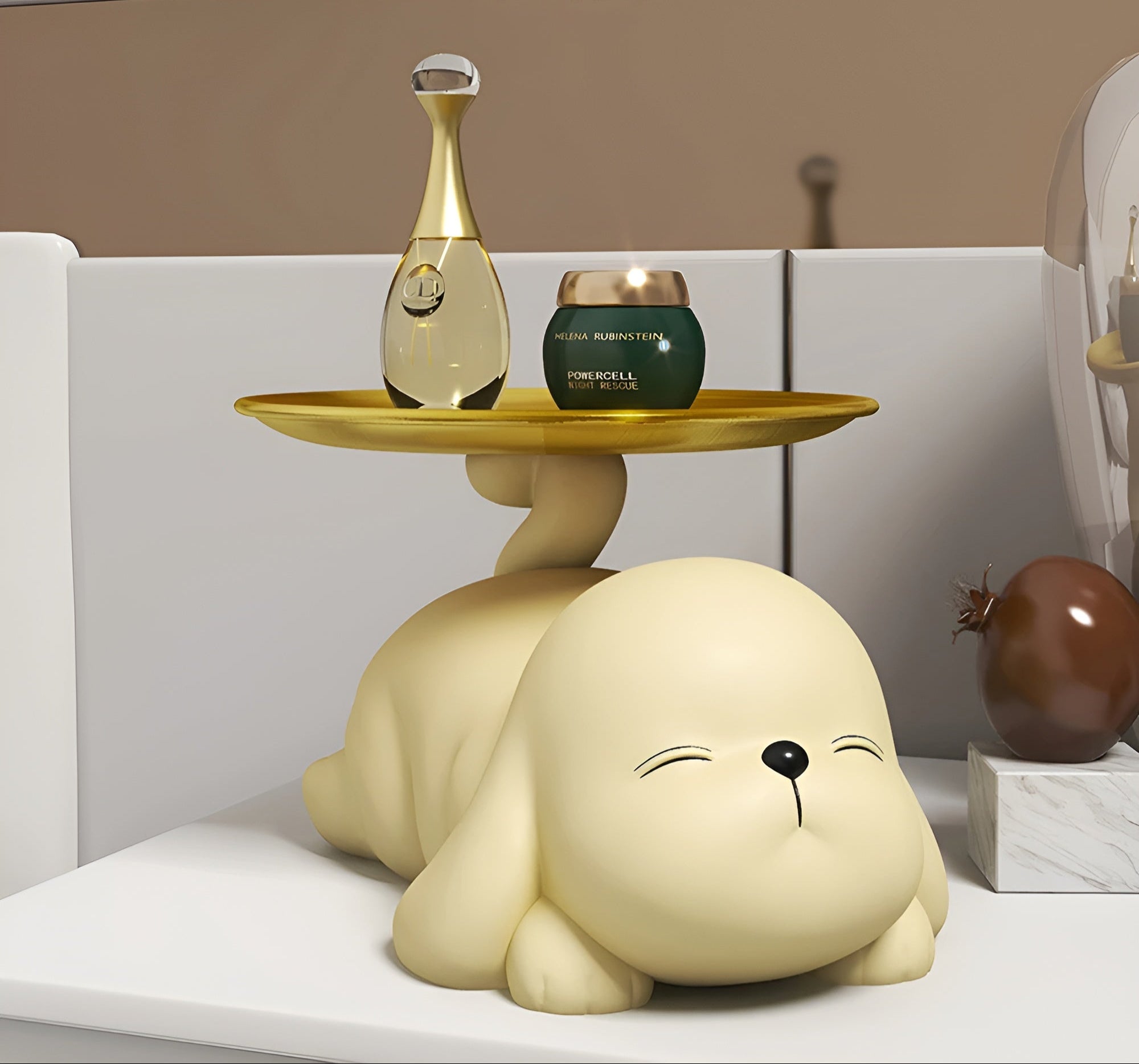 Decorative Dog Bowl Holder Tray