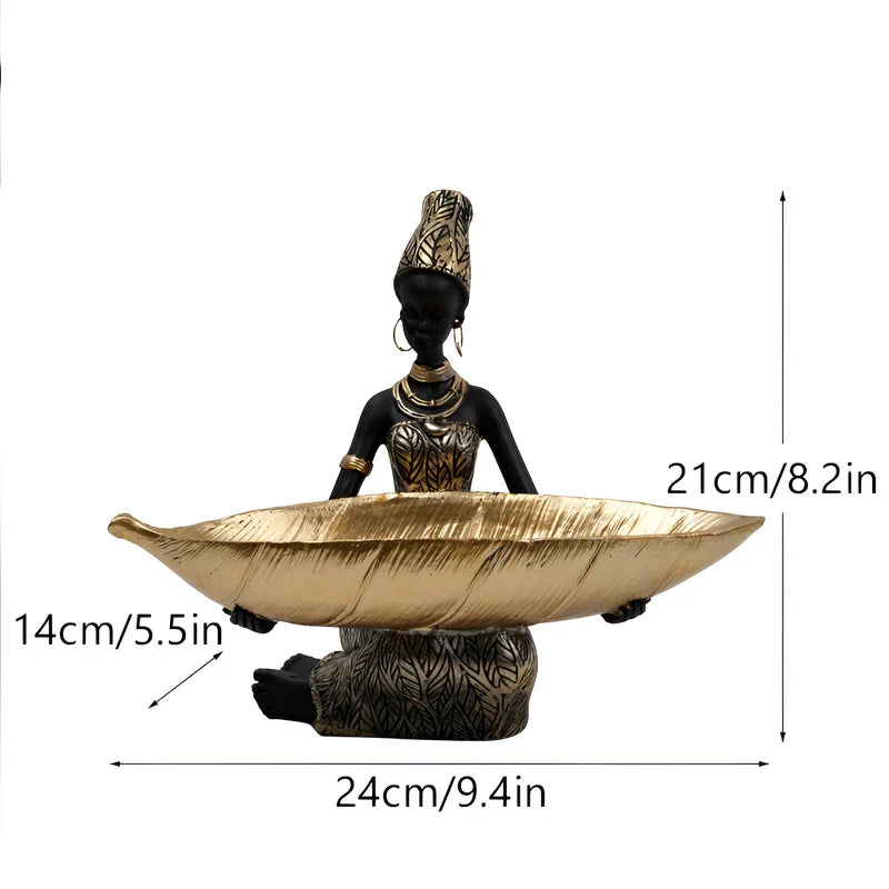 Exotic Woman Sculpture with Key Organizer – Artistic Storage Solution