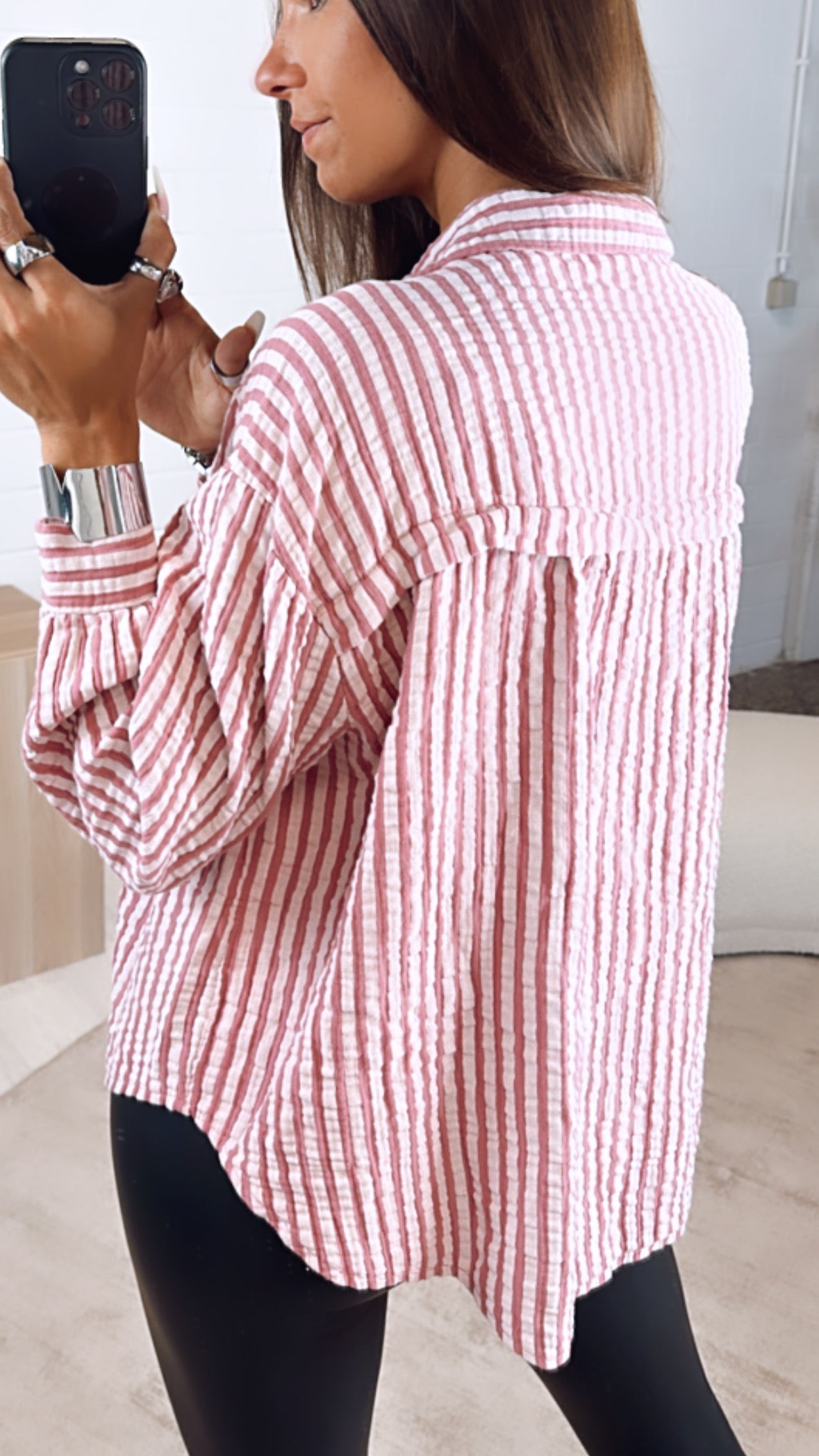 Olivia Striped Muslin Oversized Blouse