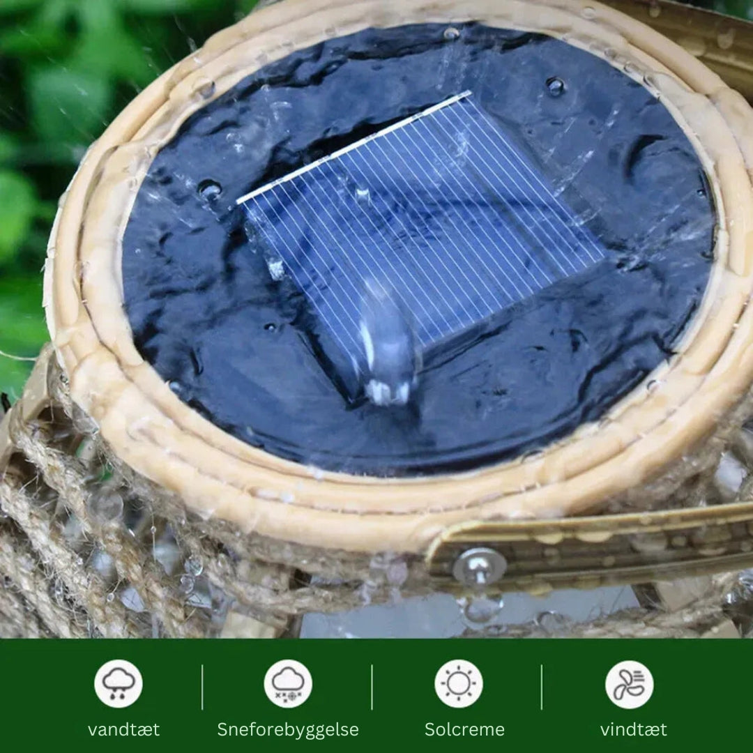 SolarGlow - Rattan outdoor lantern