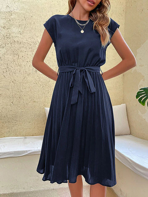 Cecilia | Mini Dress with Short Sleeves and Pleats