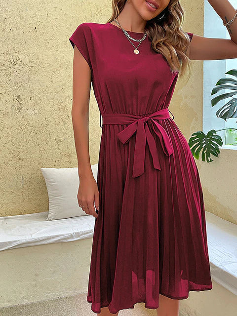 Cecilia | Mini Dress with Short Sleeves and Pleats